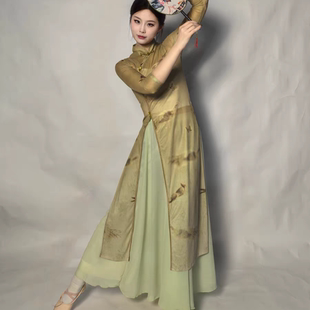 入画江南舞蹈服装寻茶古典舞演出服旗袍纱衣扇子舞伞舞油纸伞表演