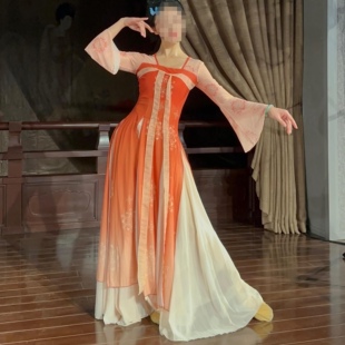 唐宫雅乐舞蹈服装新款春颂演出服中国舞声韵纱衣大摆裙汉唐舞表演