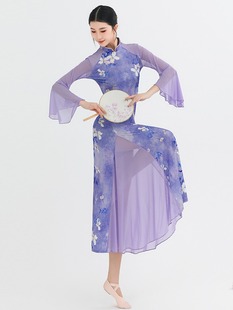 雨巷佳人舞蹈服装人间烟火演出服弹力舞蹈旗袍声声慢入画江南表演