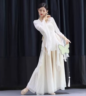 星河叹舞蹈服装白色超仙套装美丽的神话演出服星月落古典舞服飘逸