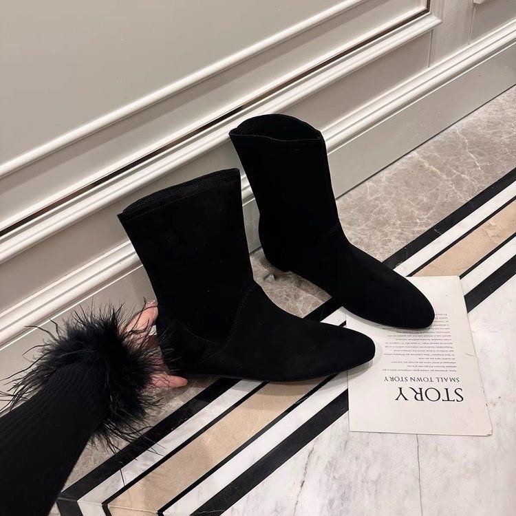 小众设计款平底短靴新款磨砂真皮西部牛仔靴尖头中筒靴马丁靴单靴,女鞋,时装靴,淘宝优惠券,粉丝福利购,淘宝优惠卷