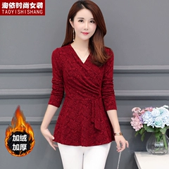 Mùa hè 2018 mới có kích thước lớn áo voan ren nữ tay ngắn che bụng đã mỏng phần dài mỡ mm hàng đầu