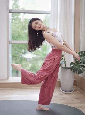 蛋糕裤routine宽松瑜伽裤女高腰紧身运动外穿健身服舞蹈服普拉提