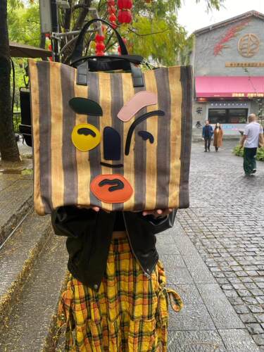 爱去踢踢by九斤斜挎手拎包包旅行小众单肩托特包大容量女帆布大包