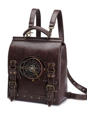 Stereoman 欧洲Banned背包小众设计皮质英伦风蒸汽朋克哥特双肩包