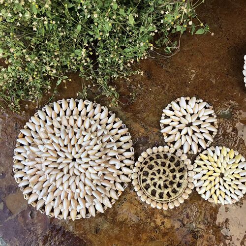 热卖天然海螺贝壳手工纪念品杯垫