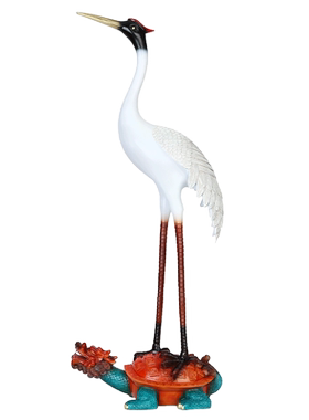 全铜龟鹤延年摆件一对仙鹤