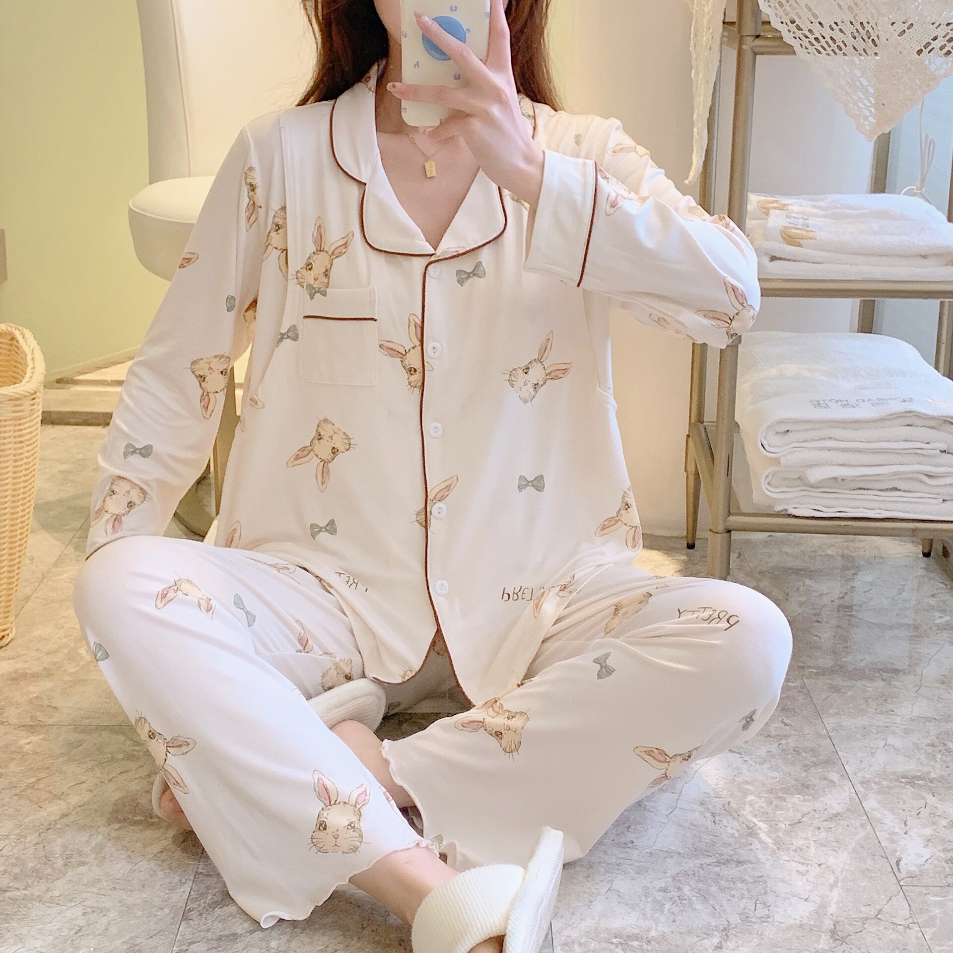 多款翻领春夏款莫代孕妇待产月子服产后哺乳衣睡衣秋季可调节套装