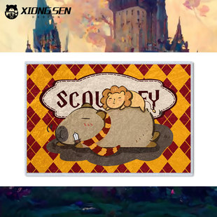 卡皮巴拉联名哈利波特硅藻泥地垫子门内防滑玄关入户进门口脚垫