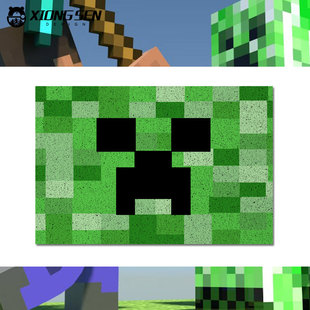 我的世界周边苦力怕剑斧铁镐武器丝圈地垫子门外玄关入户门口脚垫