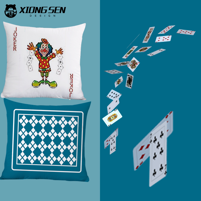 扑克牌大小王创意趣味抱枕