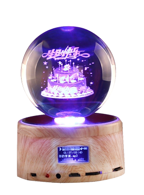 七夕情人节麋鹿水晶球发光音乐盒