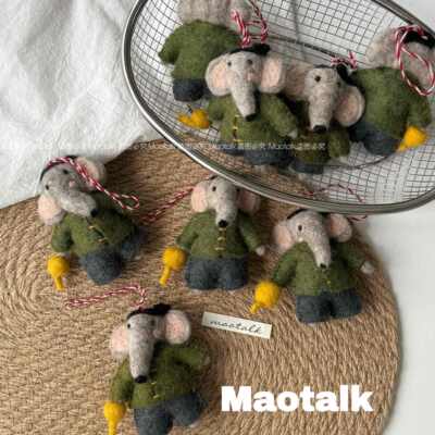 尼泊尔手工羊毛毡小象包挂饰