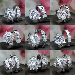 结婚仿真超大钻戒戒指活口可调节对戒婚礼仪式 拍照求婚摄影用道具