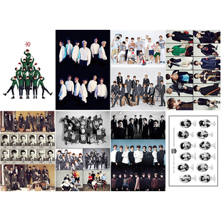 EXO海报12人墙贴宿舍朴灿烈明信片吴世勋客厅装饰边伯贤超大墙纸
