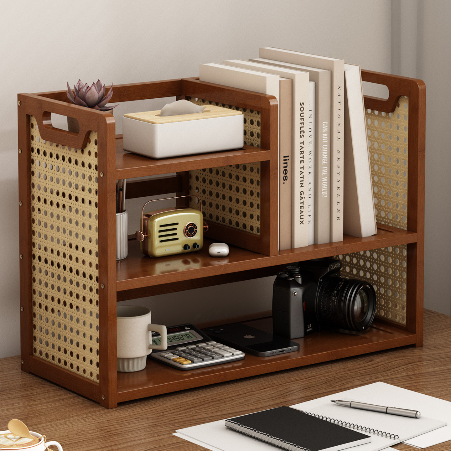 办公桌面置物架桌上书架立式多层书桌写字台收纳架工位整理架子