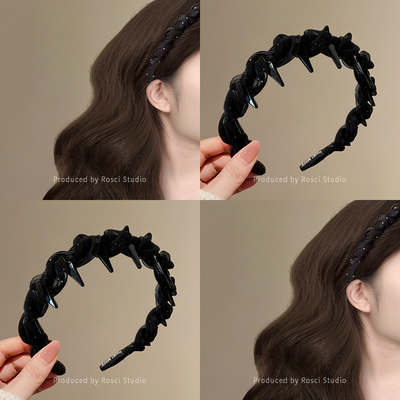 碎钻网纱发箍女高级感压发卡洗脸头箍2025秋季新款高颅顶发捆头饰