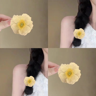 虞美人花朵发夹纯欲侧夹