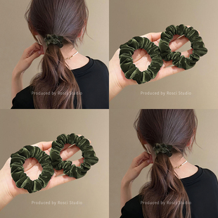 简约气质丝绒小肠发圈女扎马尾丸子头发绳高弹力皮筋发饰2026新款