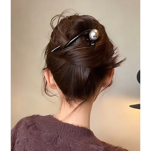珍珠发夹女后脑勺扭扭夹