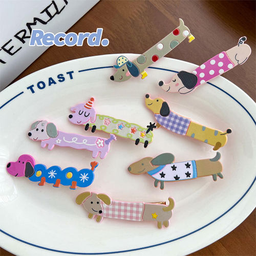 边夹2023新款碎发夹甜美香肠狗