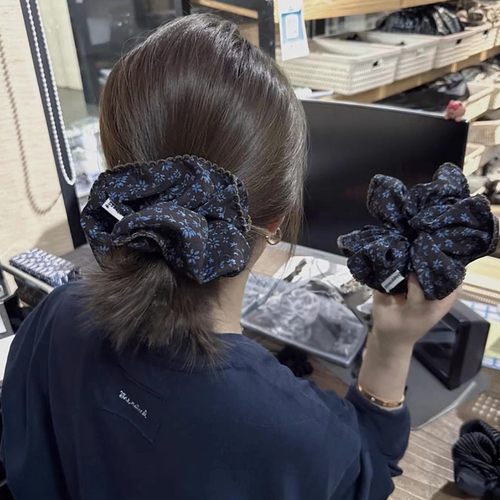 东大门同款碎花大肠发圈女2025新款高级感丸子头扎发皮筋头绳发饰