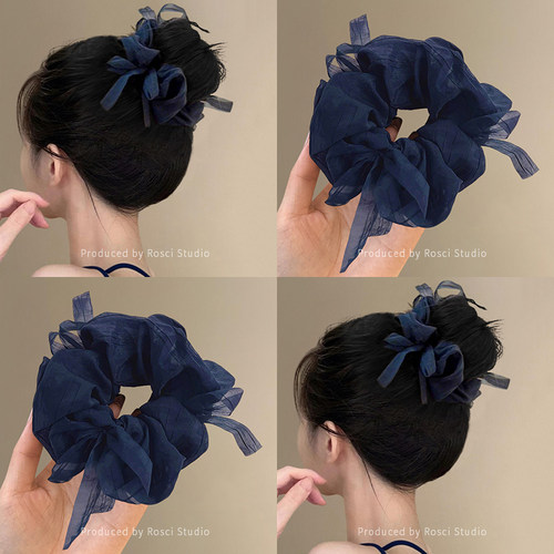 超好看大肠发圈女高级感韩系扎头绳丸子头绳弹力耐用皮筋头花发饰