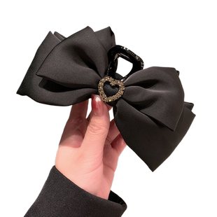 新款双面蝴蝶结高品质抓夹在逃公主发夹头饰盘发鲨鱼夹后脑勺夹子