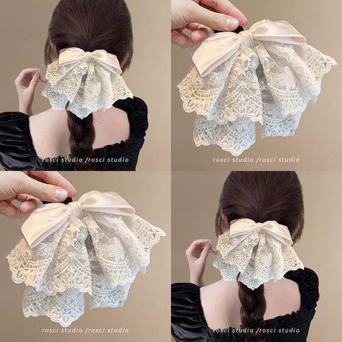 法式蝴蝶结小抓夹女高级感2025新款马尾夹后脑勺夹发卡半扎发头饰