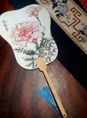 手绘团扇艺丁文创纸多样古风