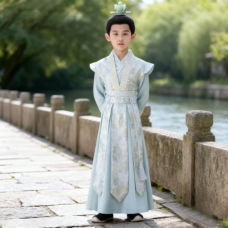 新款男童古风汉服套装春装帅气
