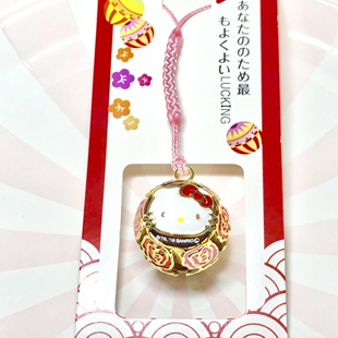日本凯蒂猫玫瑰铃铛新版千与千寻动漫黑煤球四叶草日式水琴铃挂件