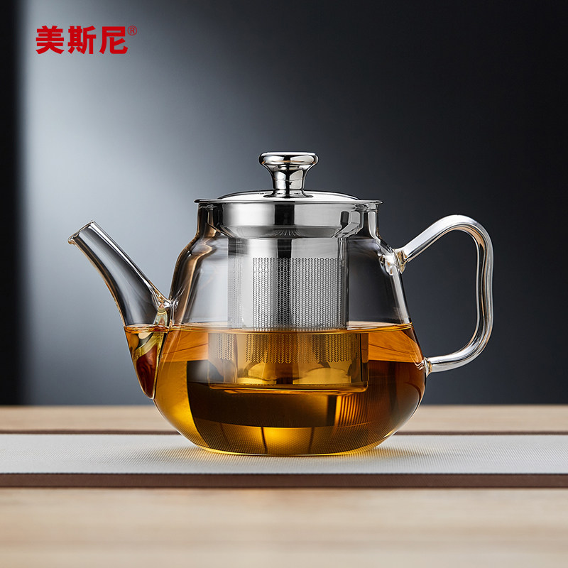 美斯尼泡茶壶家用耐高温茶具套装不锈钢过滤水壶茶水分离小型单壶