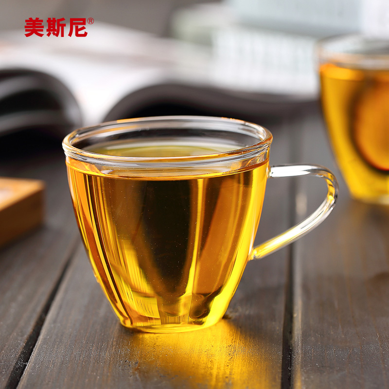 美斯尼玻璃加厚耐热带把小杯子