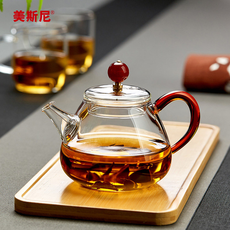 美斯尼玻璃小茶壶耐高温功夫茶过滤泡茶壶玻璃单壶单人茶具小套装,餐饮具,茶壶,淘宝优惠券,粉丝福利购,淘宝优惠卷