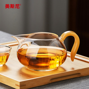 美斯尼茶海分茶器耐高温家用功夫茶具配件加厚玻璃公道杯茶漏套装