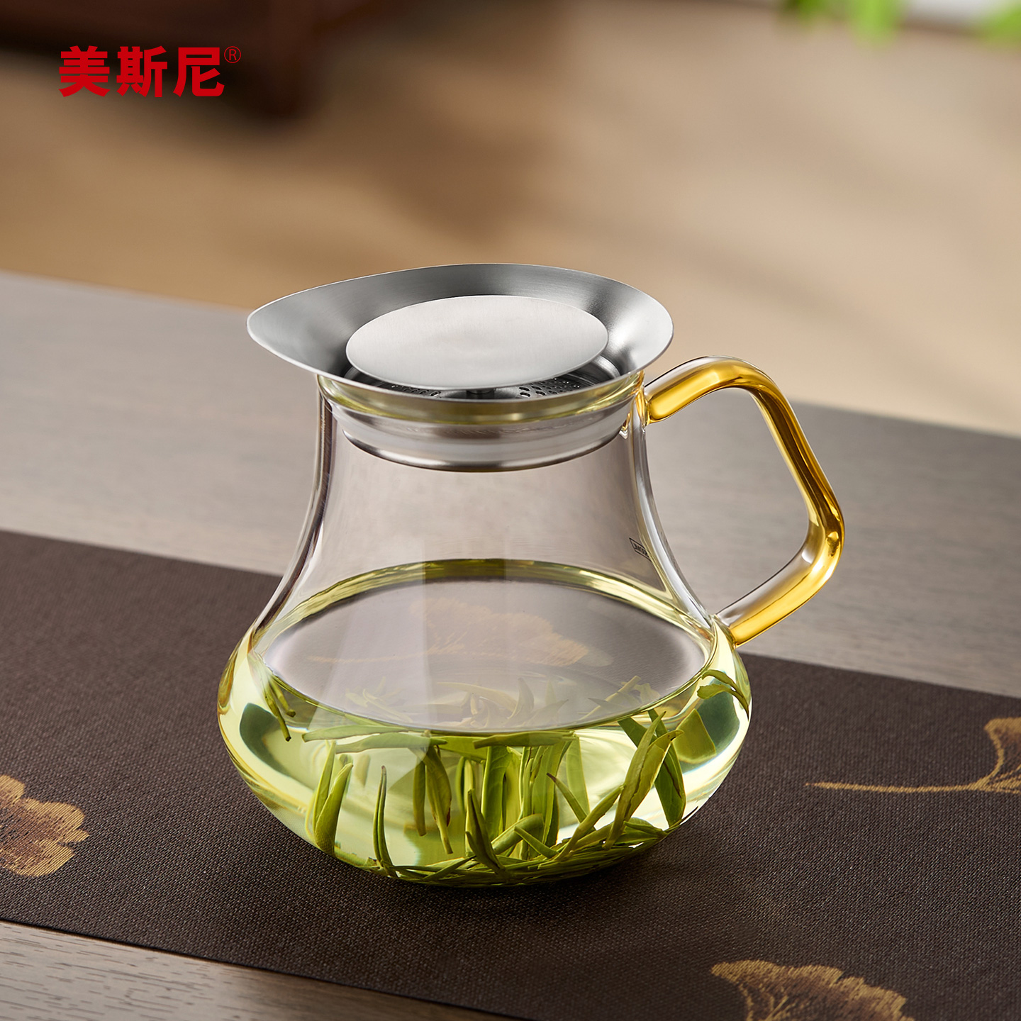 美斯尼玻璃茶壶耐高温加厚过滤壶