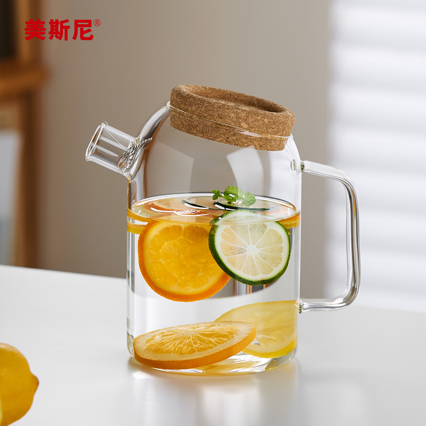 美斯尼玻璃凉水壶家用凉水杯套装