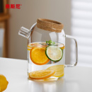 玻璃凉水壶家用耐高温花茶壶水果茶壶大容量凉水瓶凉白开水杯套装