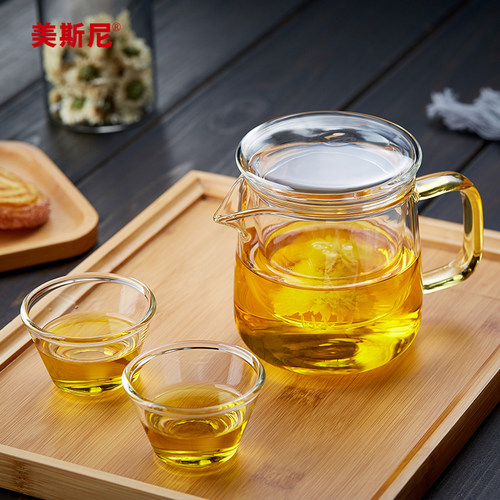 旅行茶具套装玻璃一壶二杯耐高温