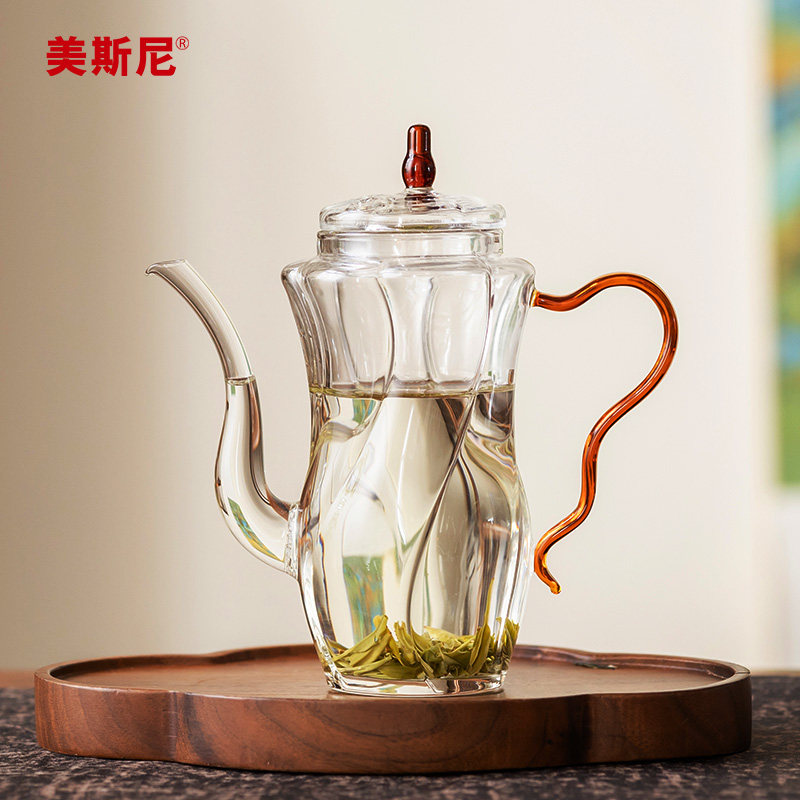 美斯尼玻璃小茶壶单壶泡茶家用耐高温过滤红茶冲茶器功夫茶具套装