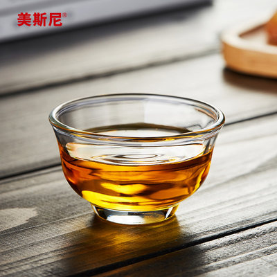 美斯尼加厚耐热玻璃主人杯小茶杯