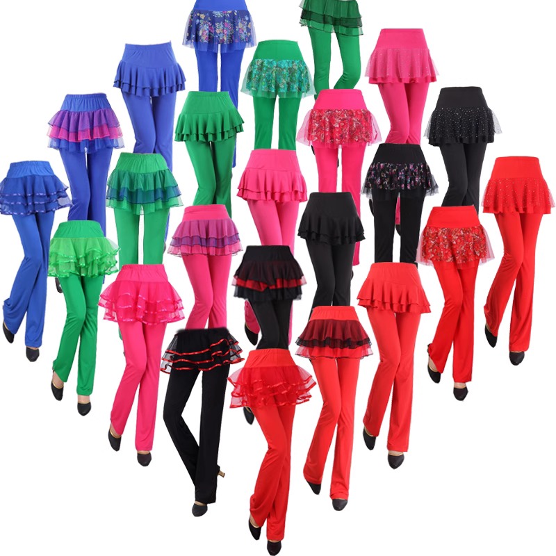 春夏新款牛奶絲亮片裙褲高彈舞蹈