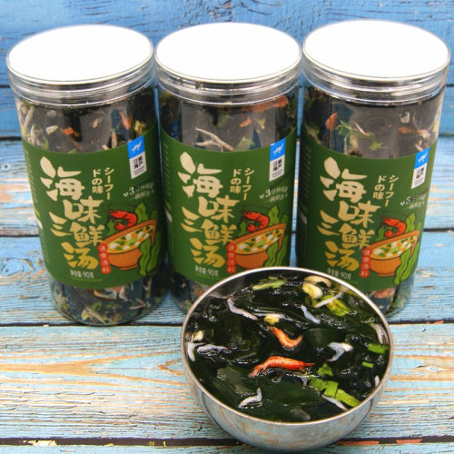 海味三鲜汤裙带菜虾皮汤料