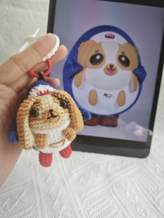 泰国明星GMM手工钩织威鲨wesley玩偶娃娃可爱钥匙扣材料包成品