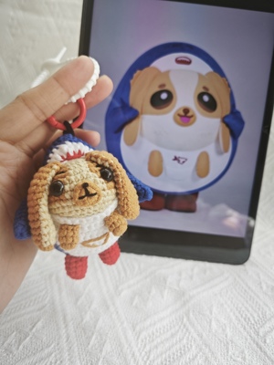 泰国明星GMM手工钩织威鲨wesley玩偶娃娃可爱钥匙扣材料包成品