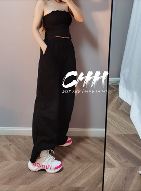 清【chenyunmu】进口高克重毛圈棉裤 显瘦拉高神裤阔腿裤