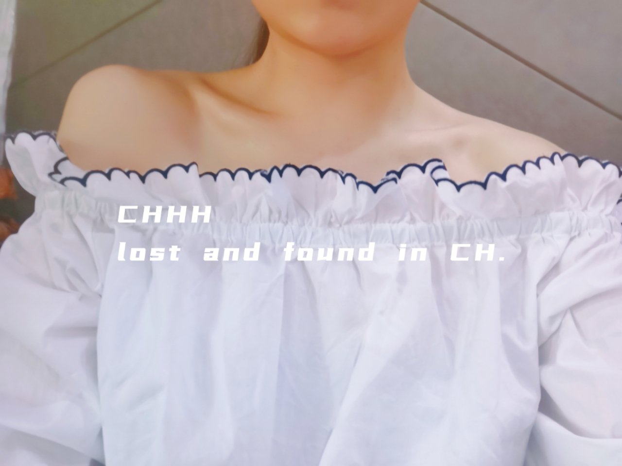 ch高级纯欲小性感心机花边领衬衫