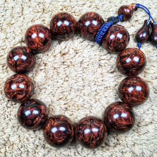 鬼脸2.0对眼蜘蛛纹水波满瘤疤佛珠女手串紫油梨海南黄花梨108颗男