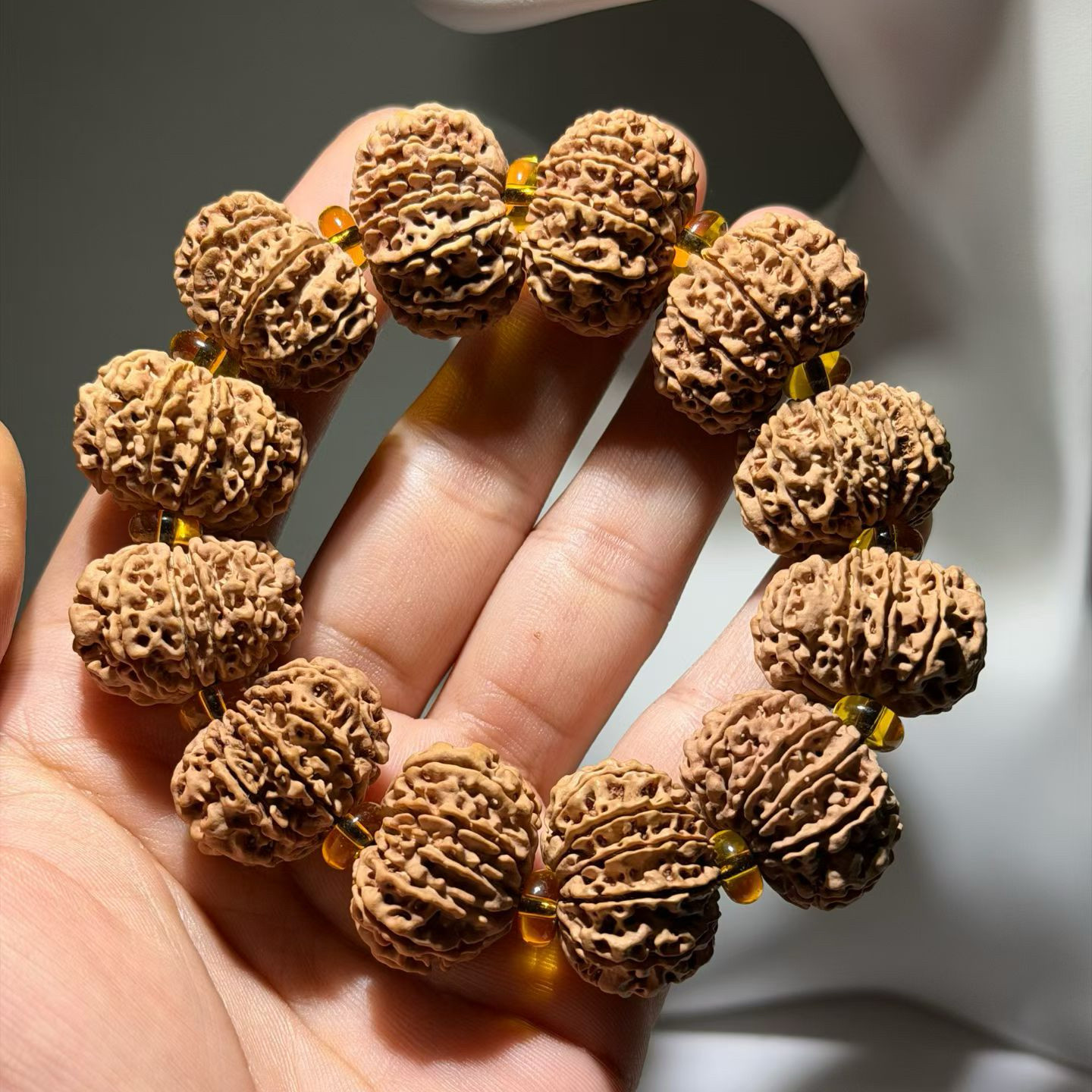 精品尼泊尔菩提手串25文玩高端收藏级11瓣盘玩满肉极品佛珠大金刚